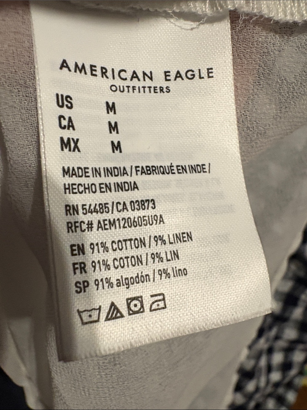 AE Gingham Tie-Back Linen/ Cotton Blend Mini Dress NEW!! - Picture 10 of 10